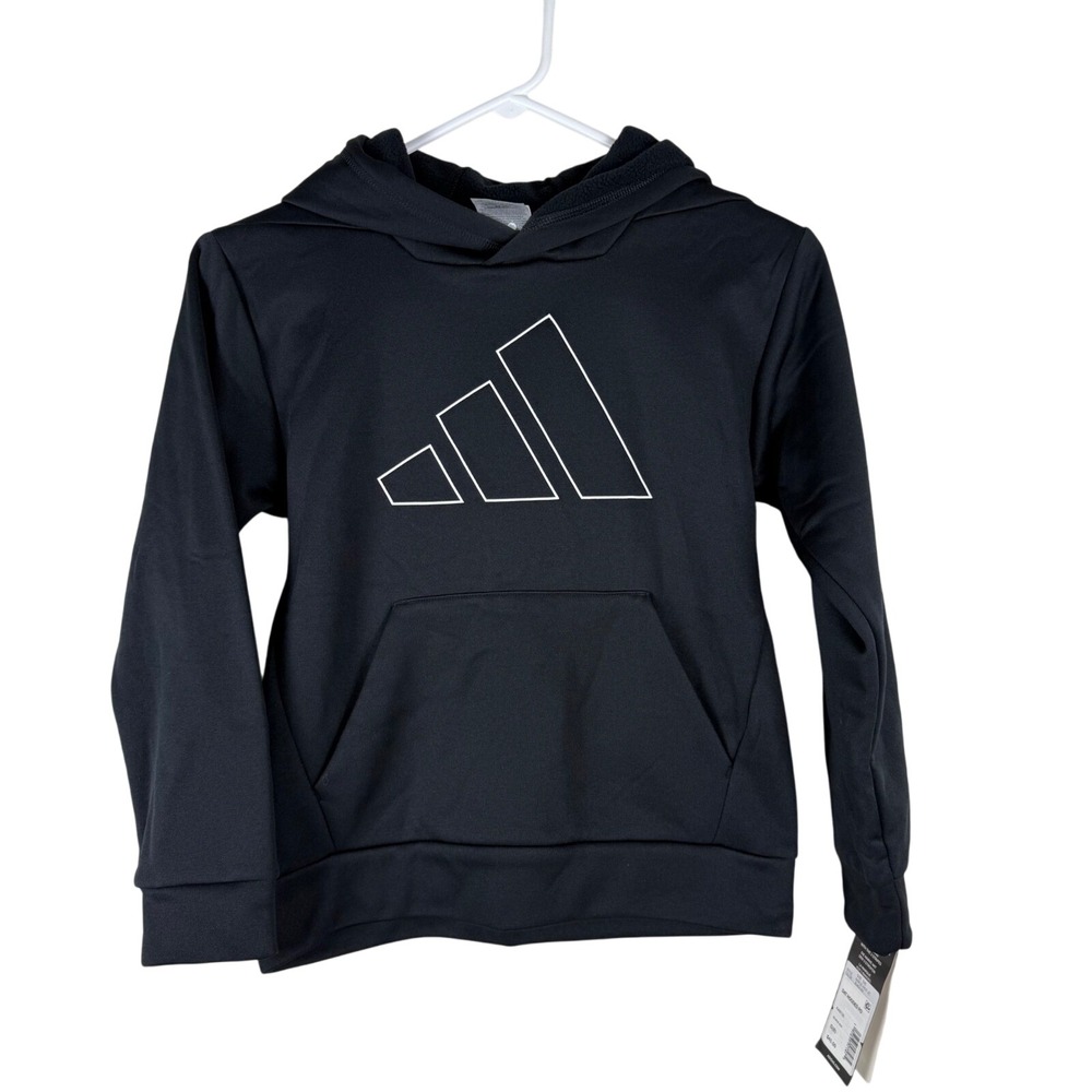 Adidas Youth D4T Hoodie Pullover Training Sweatshirt Black Size S (8) AA8120 NEW